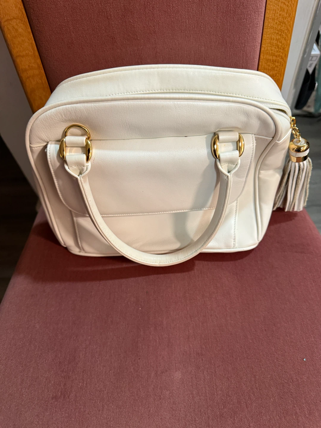 Giani Bernini White Leather Handbag