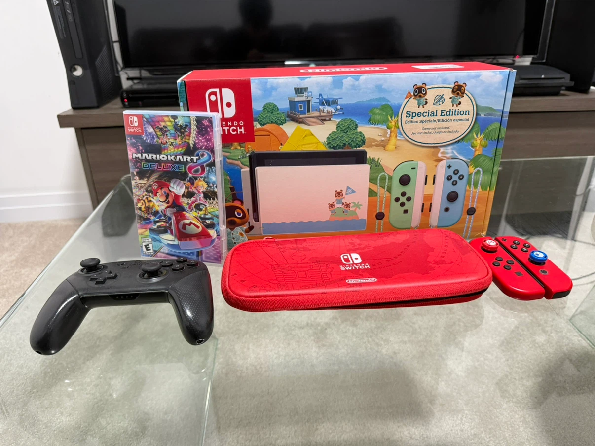 Nintendo Switch V2 Animal Crossing Edition + Pro Controller