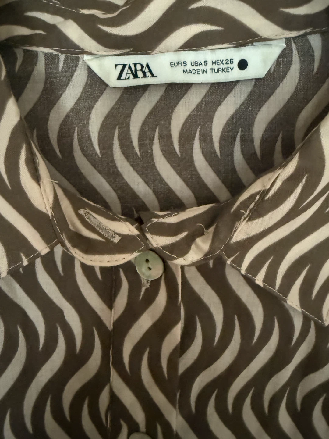🏈Zara Printed Shirt Dress Size Small - photo 2