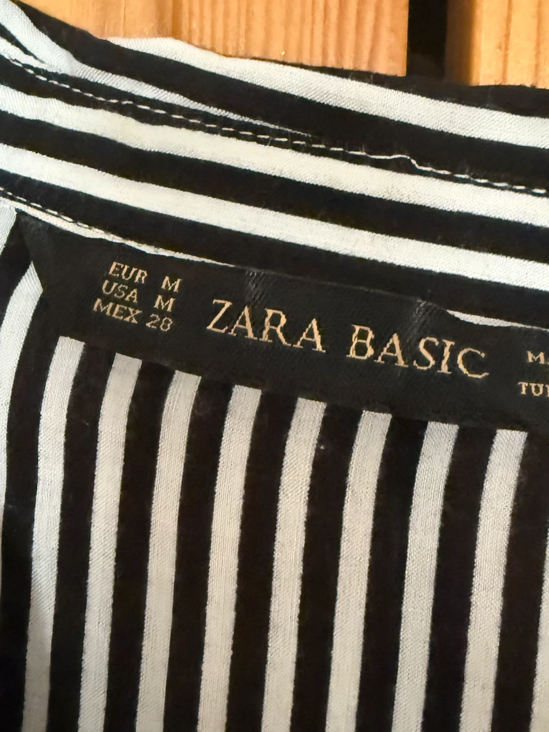 🏈Zara Basic Black and White Striped Button Down Shirt - photo 2