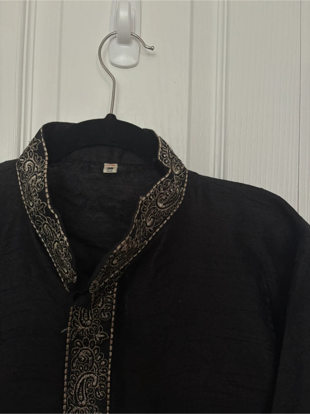 Black Men's Kurta with Cream Pants