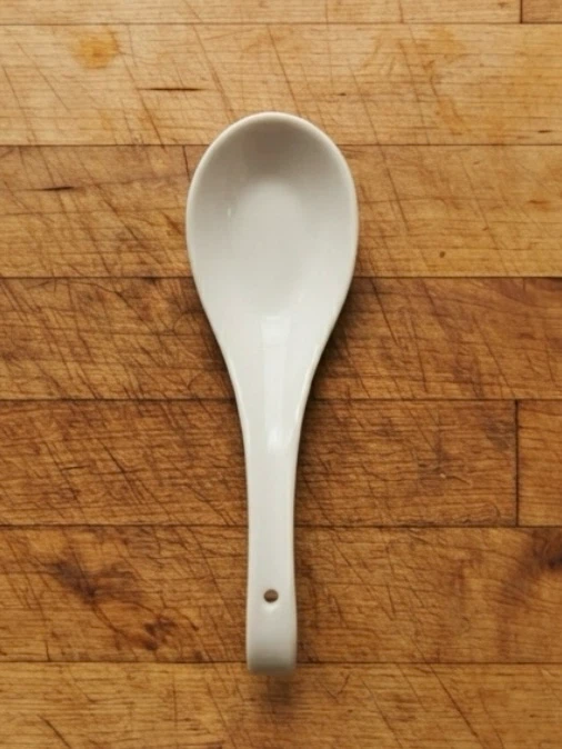 White Ceramic Soup Spoon - photo 3