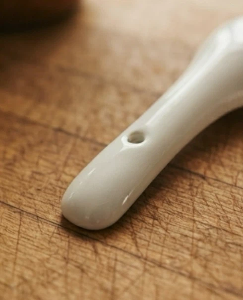 White Ceramic Soup Spoon - photo 4