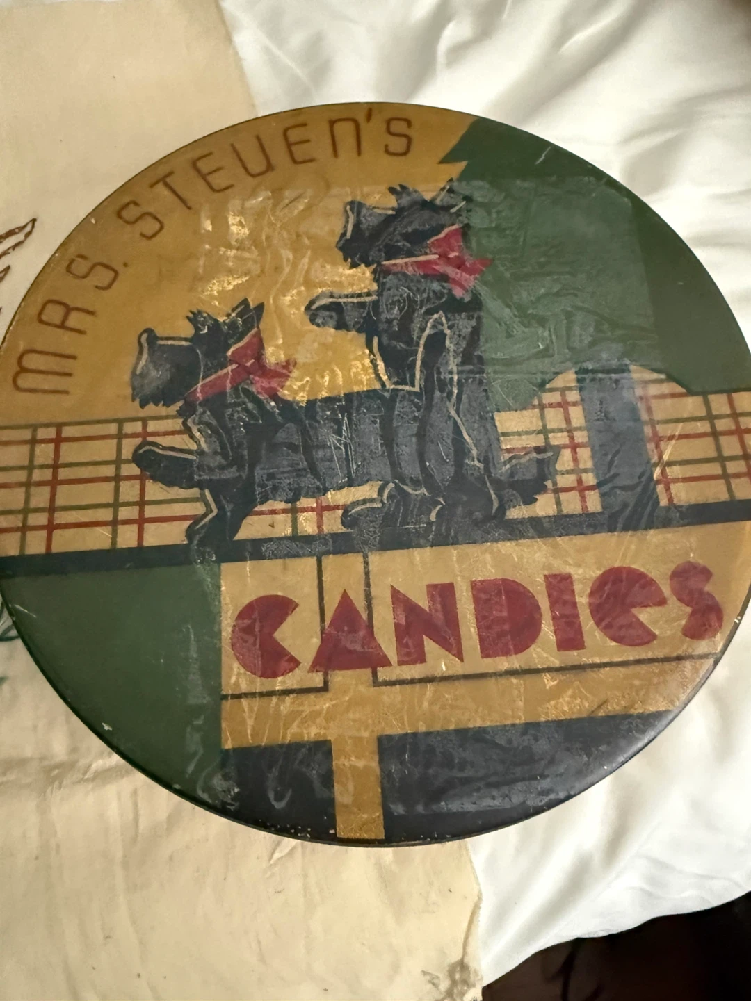 Vintage Mrs. Steven's Tin with Embroidery Supplies