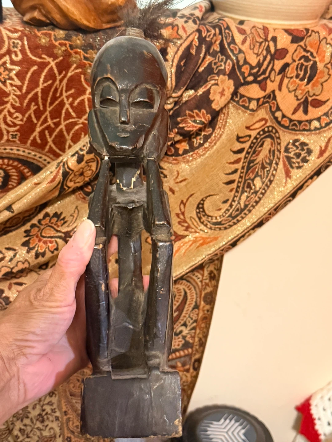 Hand-Carved African Wooden Figurine - photo 2
