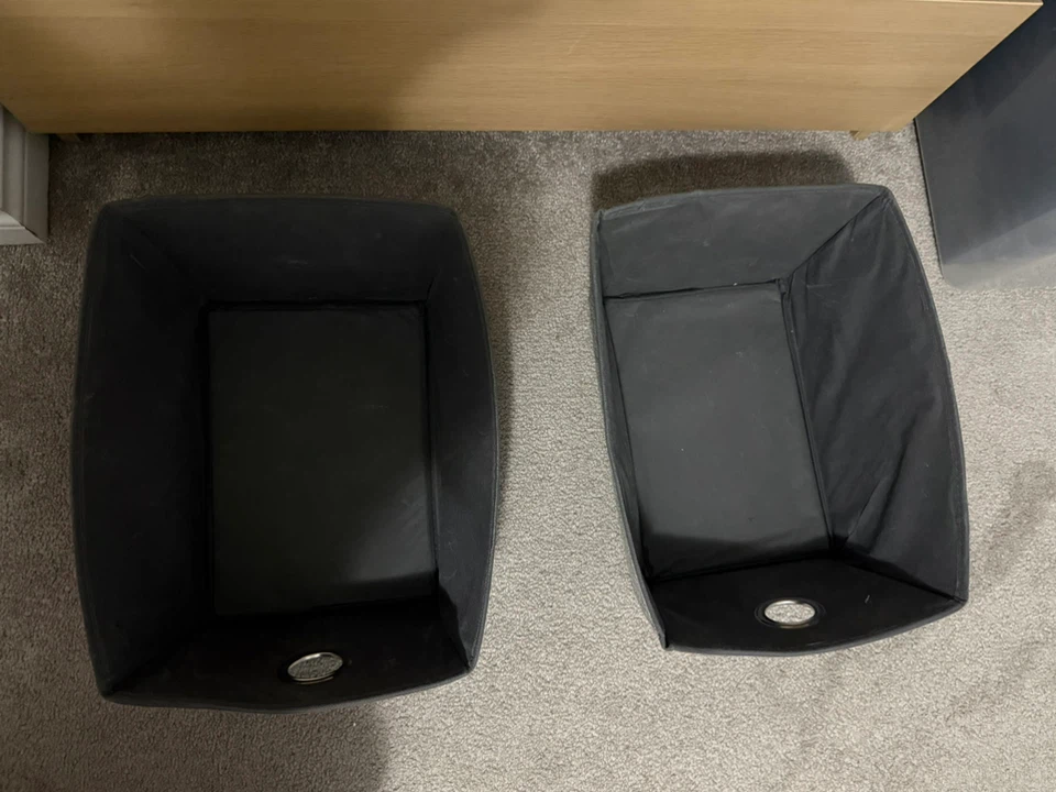 Two Grey Fabric Storage Bins - photo 2