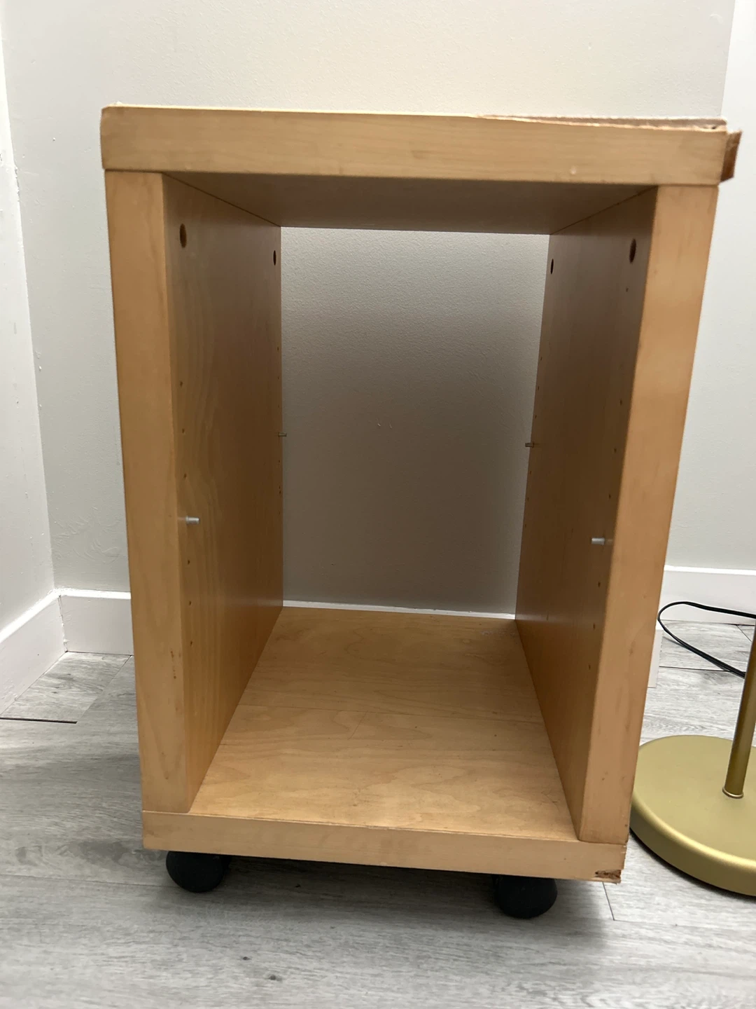 Light Wood Side Table with wheels