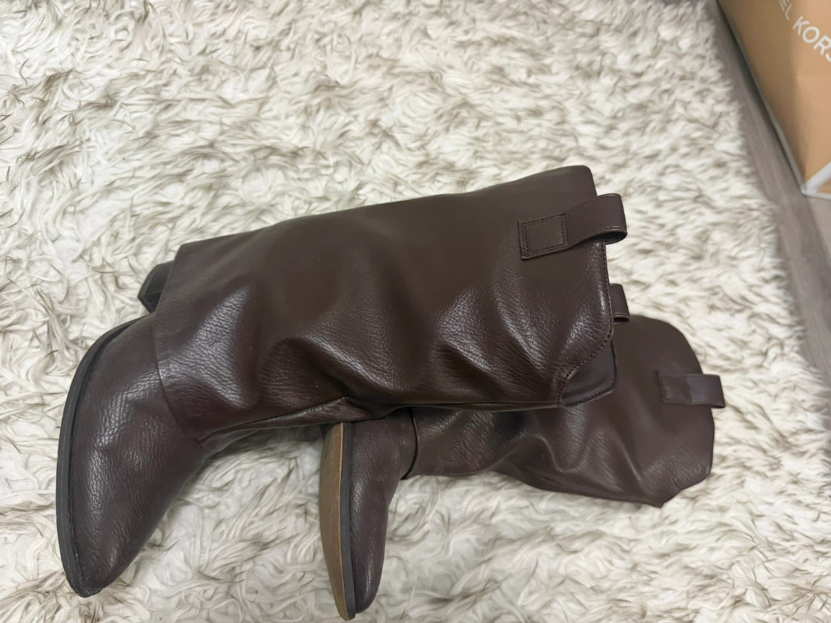 Dark Brown Faux Leather Tall Boots - photo 2