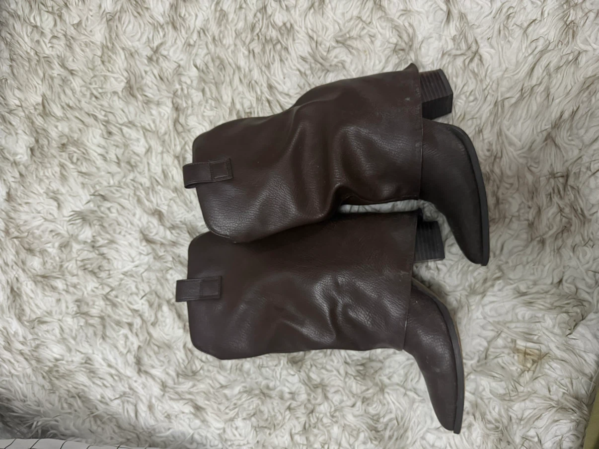 Dark Brown Faux Leather Tall Boots - photo 3