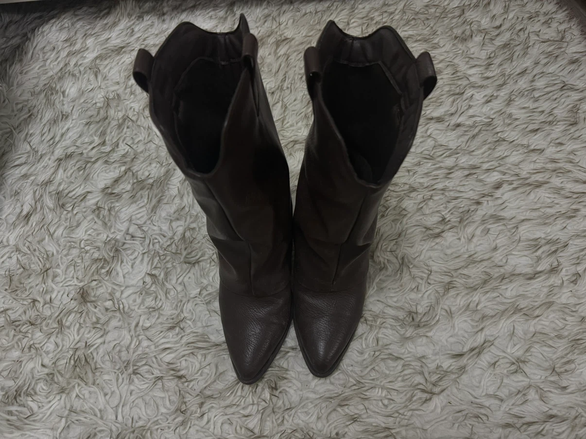 Dark Brown Faux Leather Tall Boots - photo 4