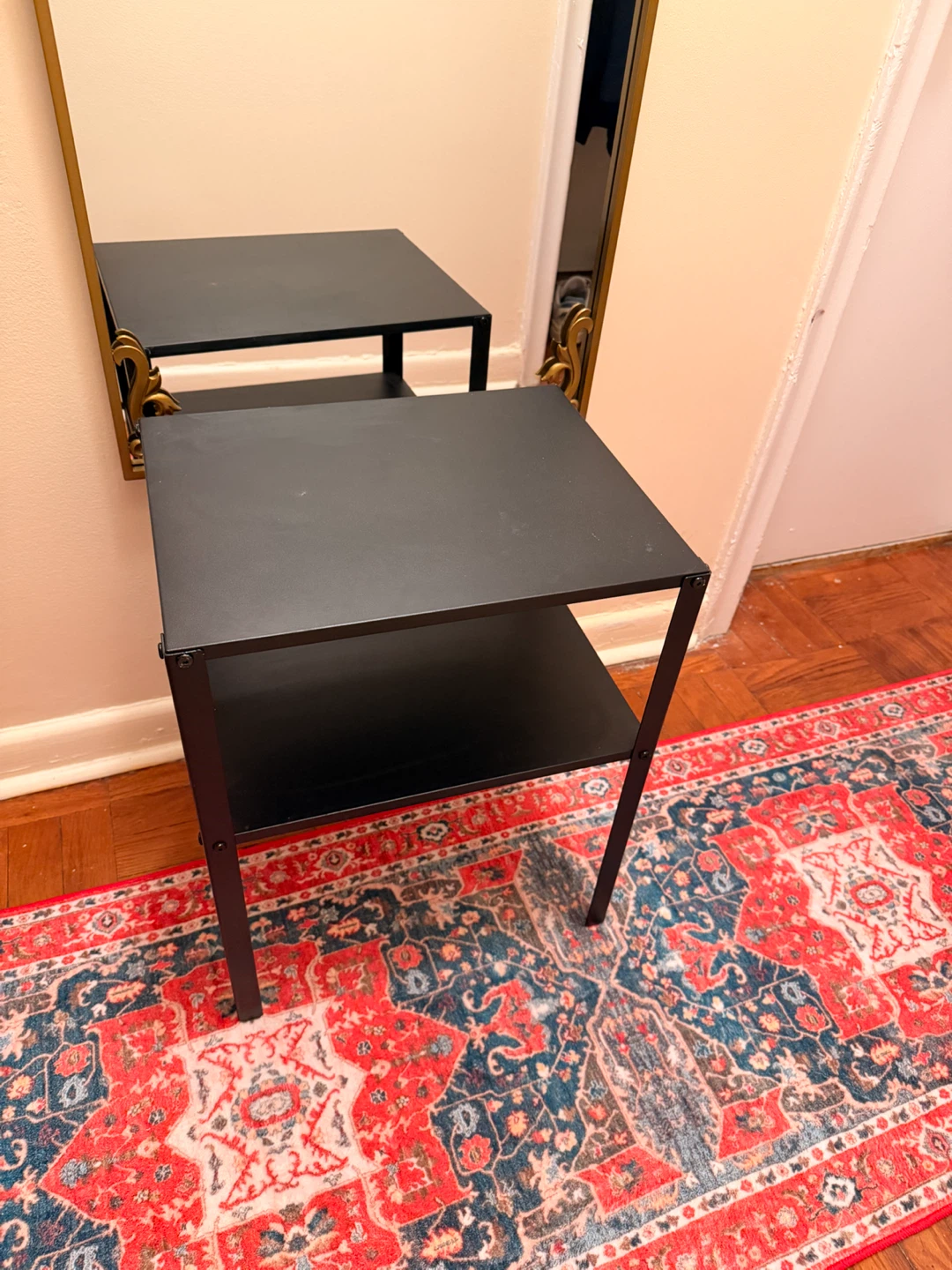 Black metal side table