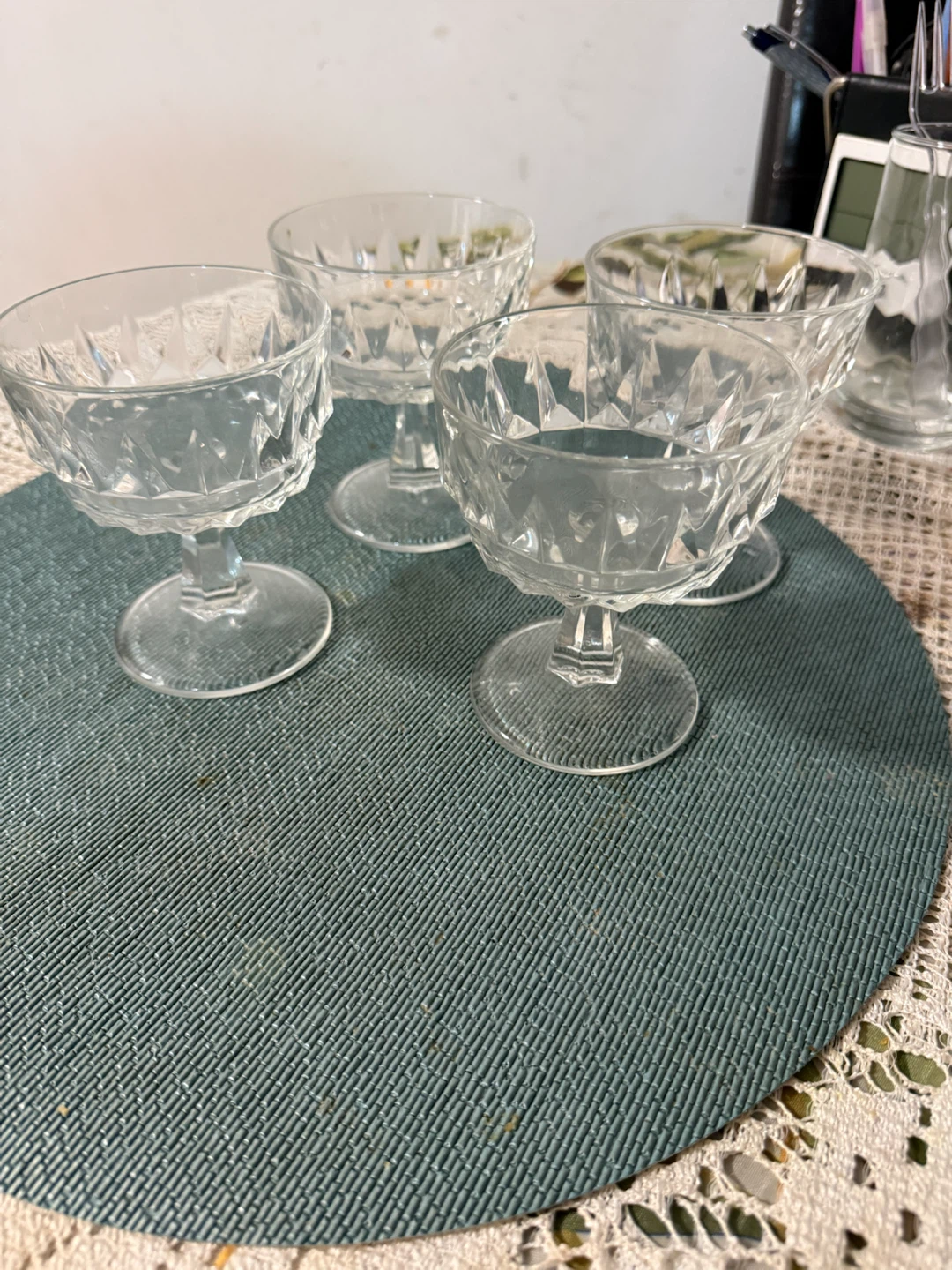 Set of 4 vintage crystal dessert cups - photo 2