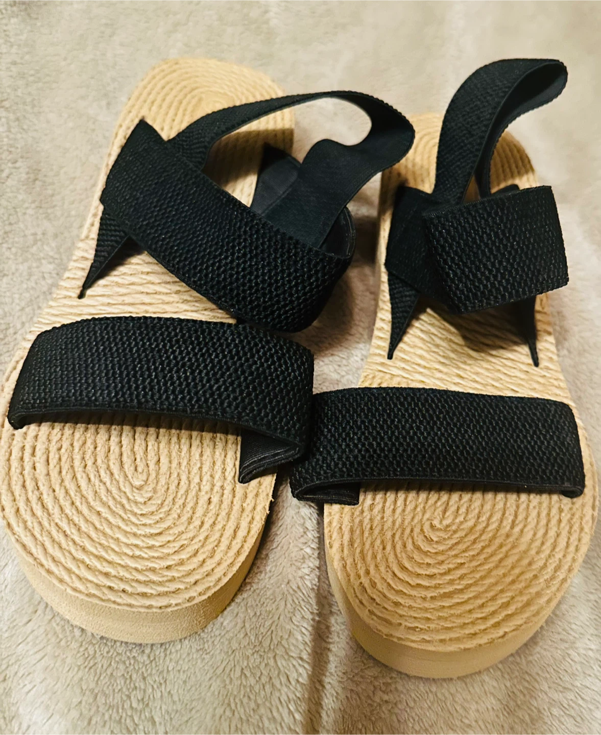 Black Elastic Platform Sandals - photo 3