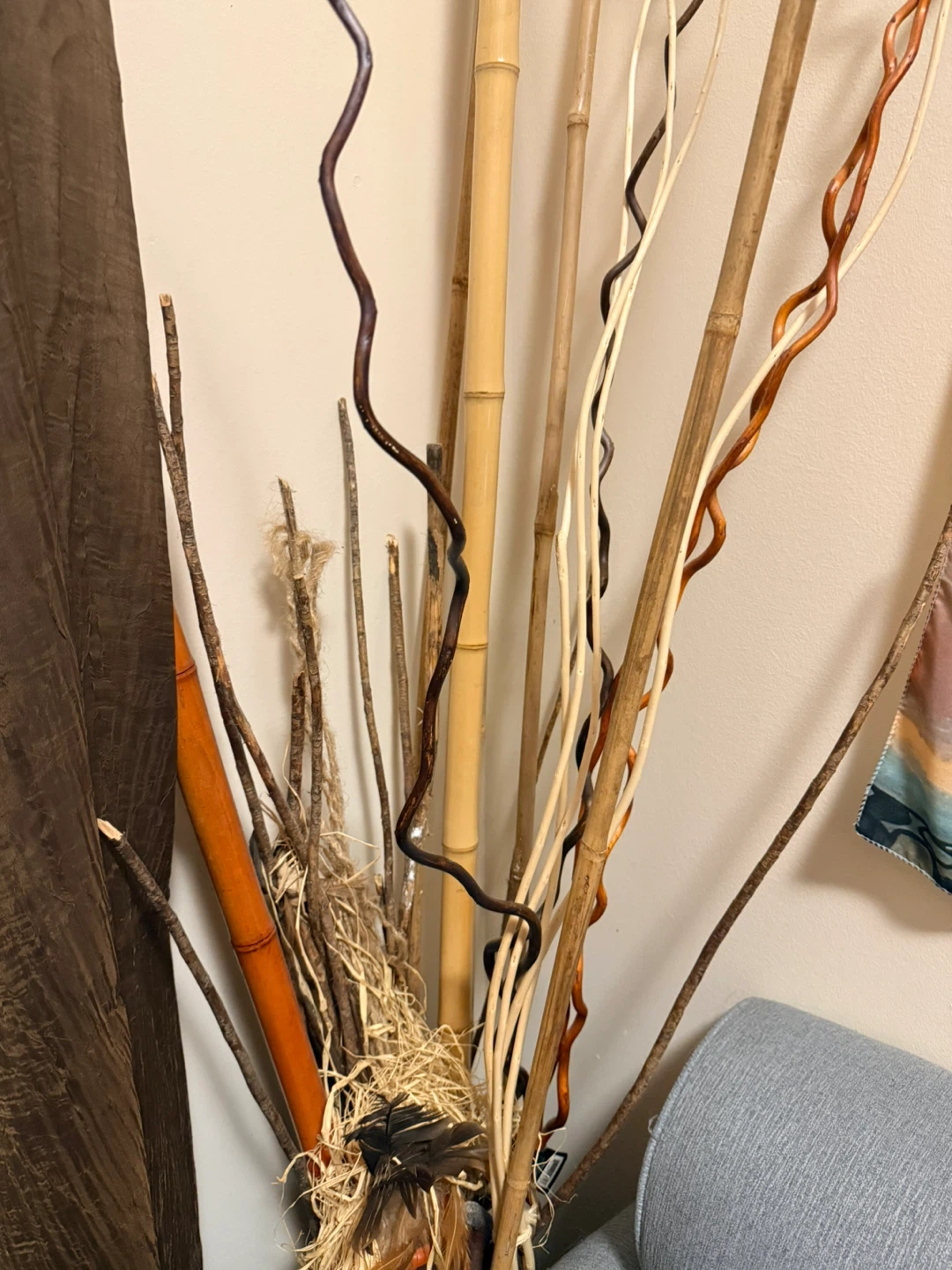 Assorted Decorative Dried Branches and Bamboo