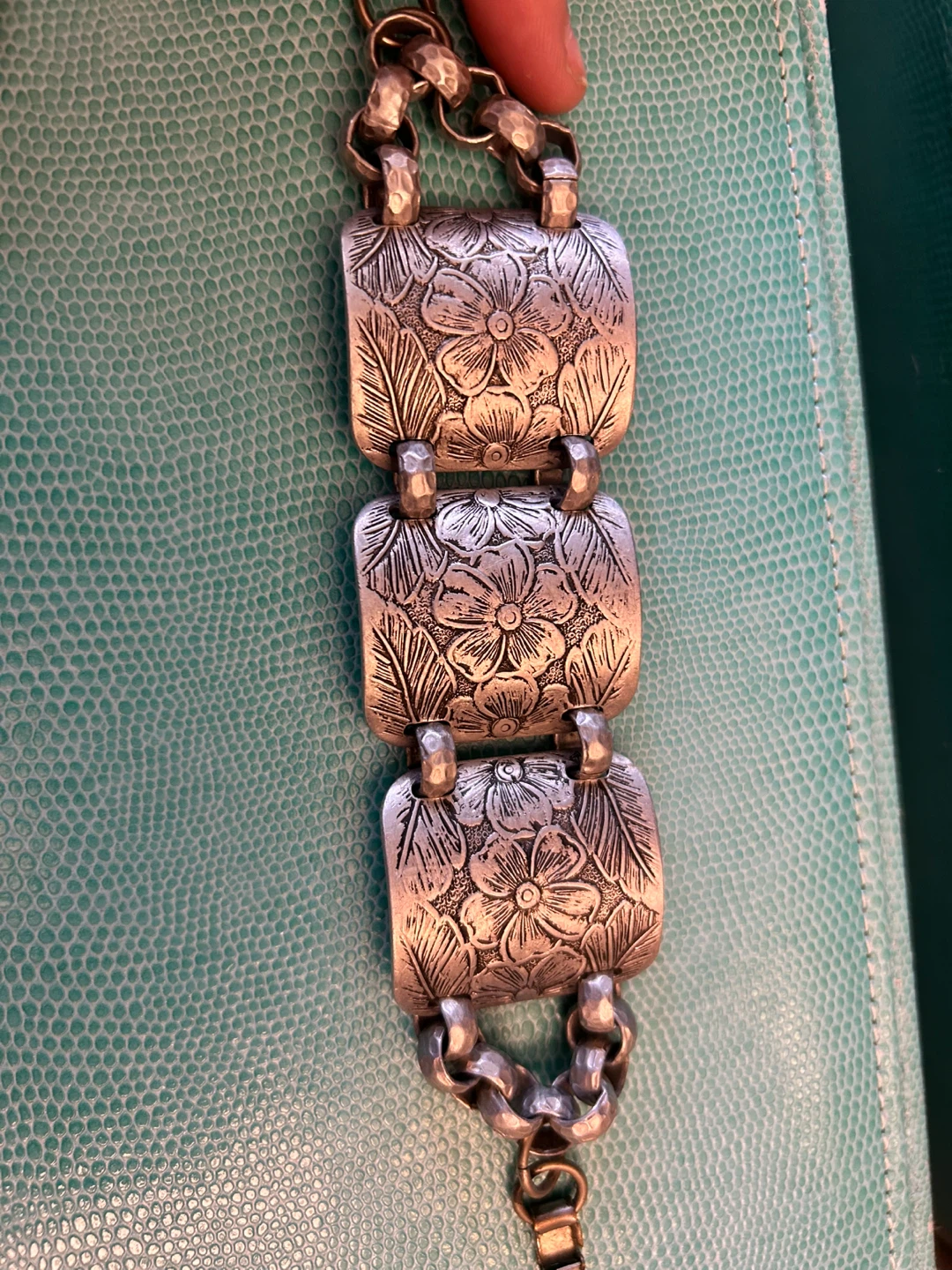 Silver-Tone Floral Link Bracelet - photo 2