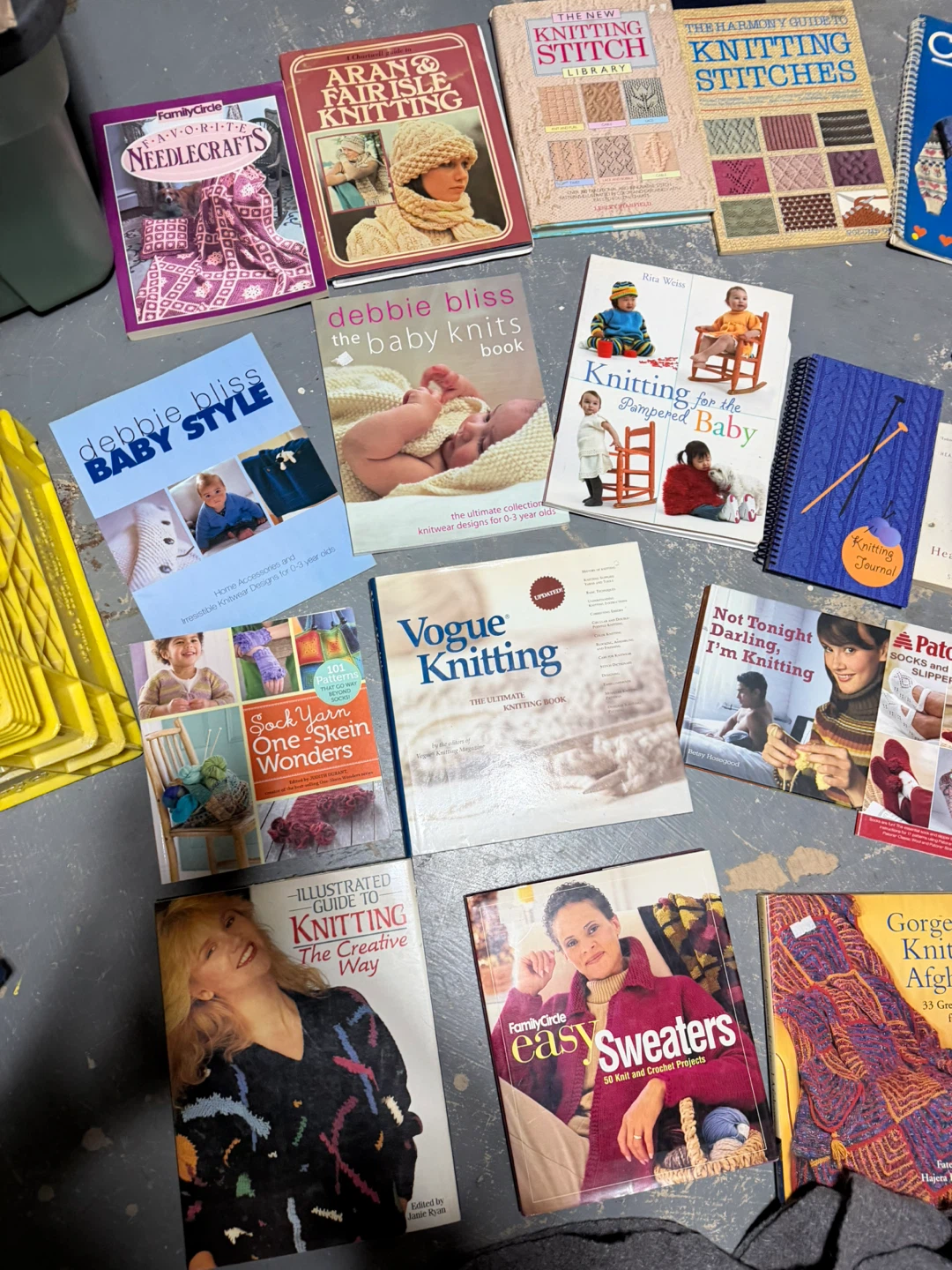 Large collection of 20+ knitting and craft books