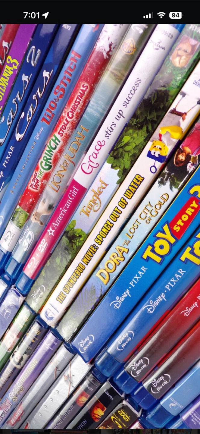 100 Children's Movie DVDs and Blu-rays