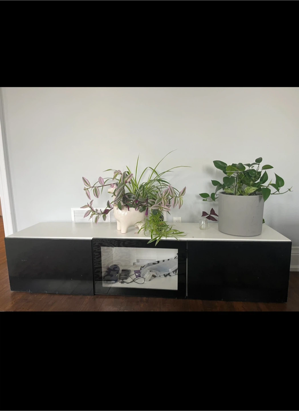 Modern Black and White IKEA TV Stand - photo 2