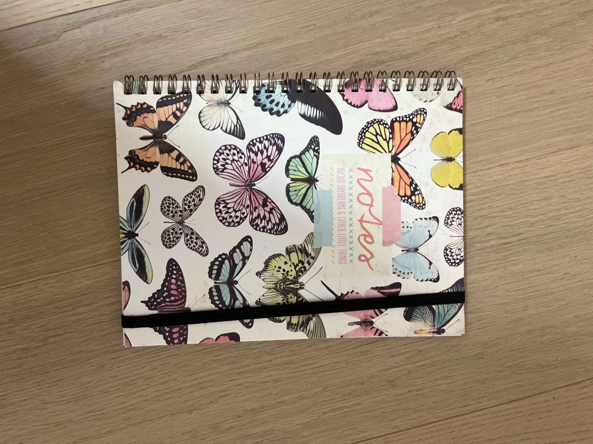 Typo Butterfly Spiral Notebook 🏈