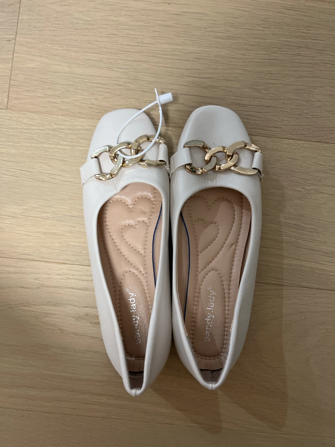 White flats with buckle 🏈