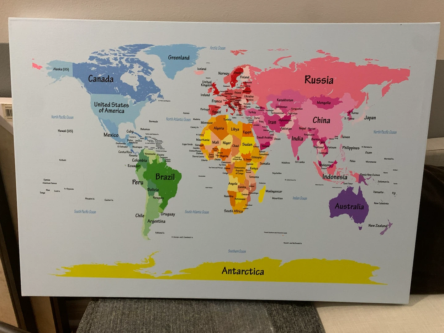 Large World Map Canvas Art 🏈