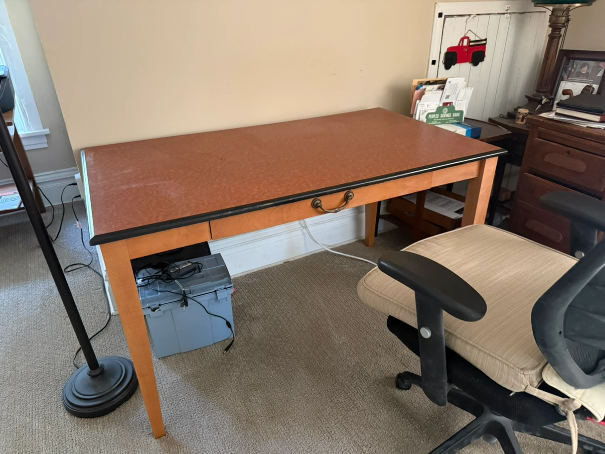 Wooden Writing Desk with Drawer - photo 2