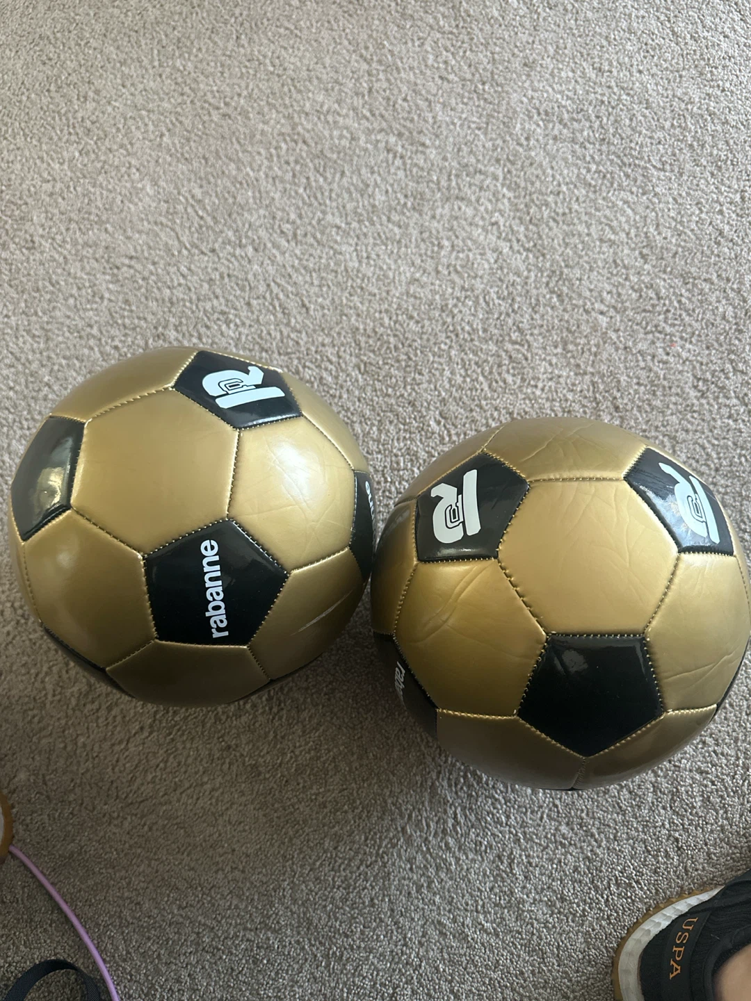 Rabanne Gold and Black Soccer Ball