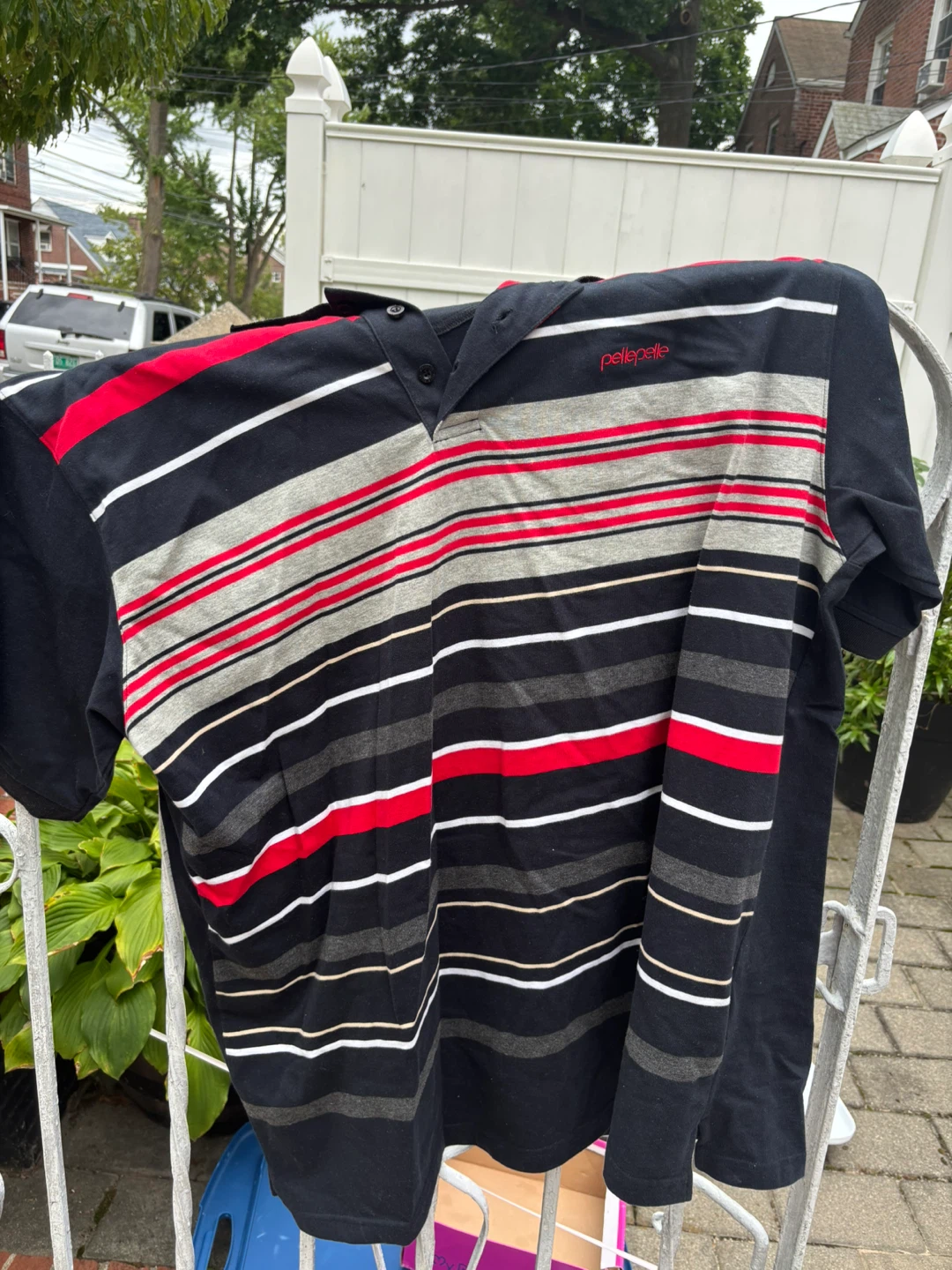 Pelle Pelle Men's Striped Polo Shirt