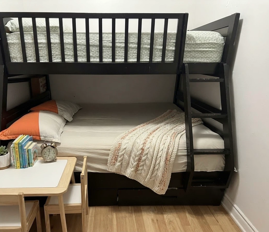 Black Twin over Full Bunk Bed with Storage - photo 2
