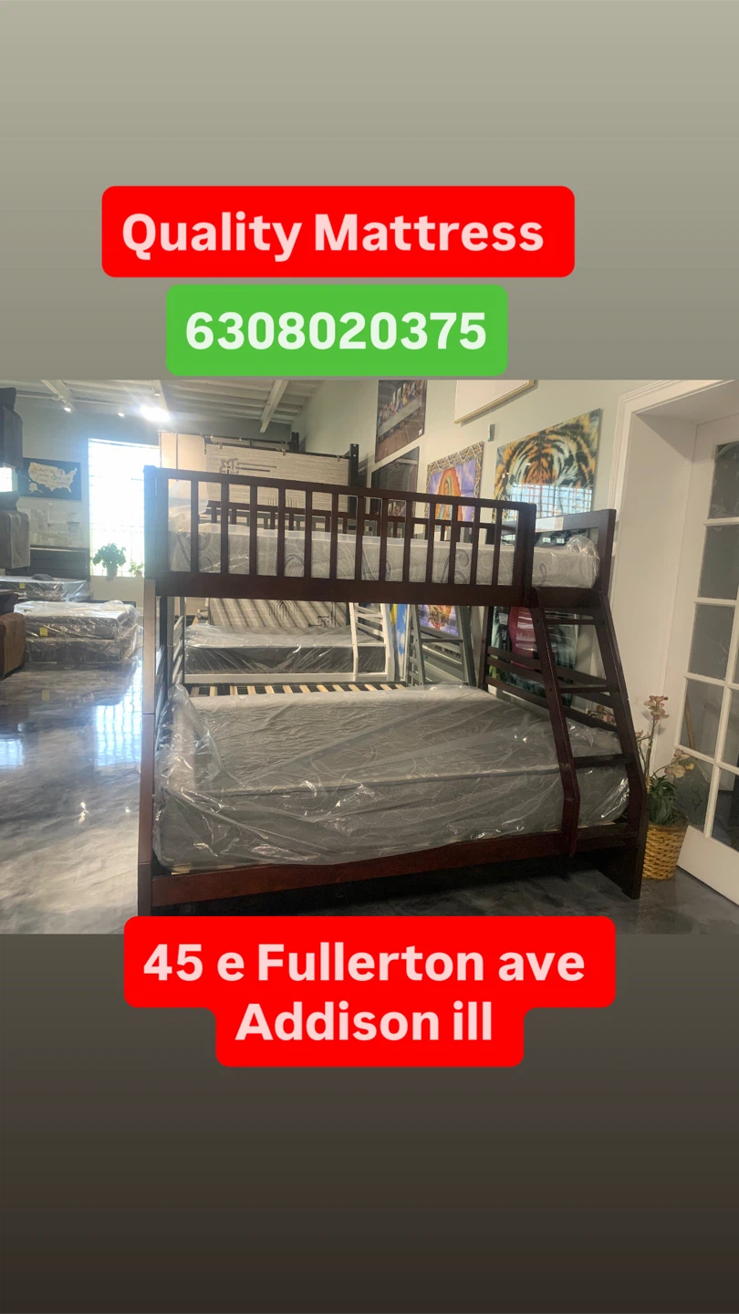 Twin over Full Bunk Bed with Mattresses