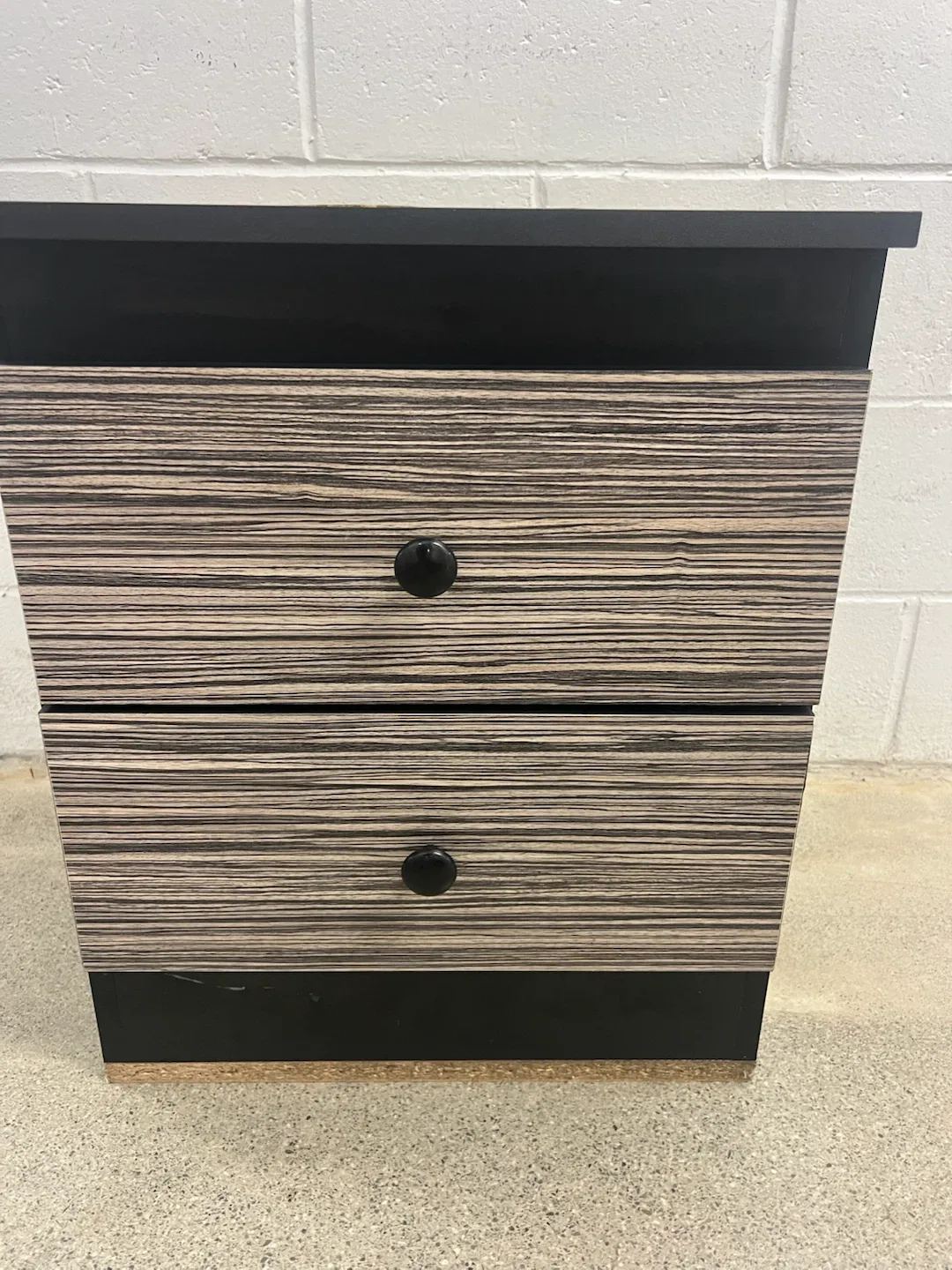 2-Drawer Nightstand with Black and Wood Grain Finish - photo 2