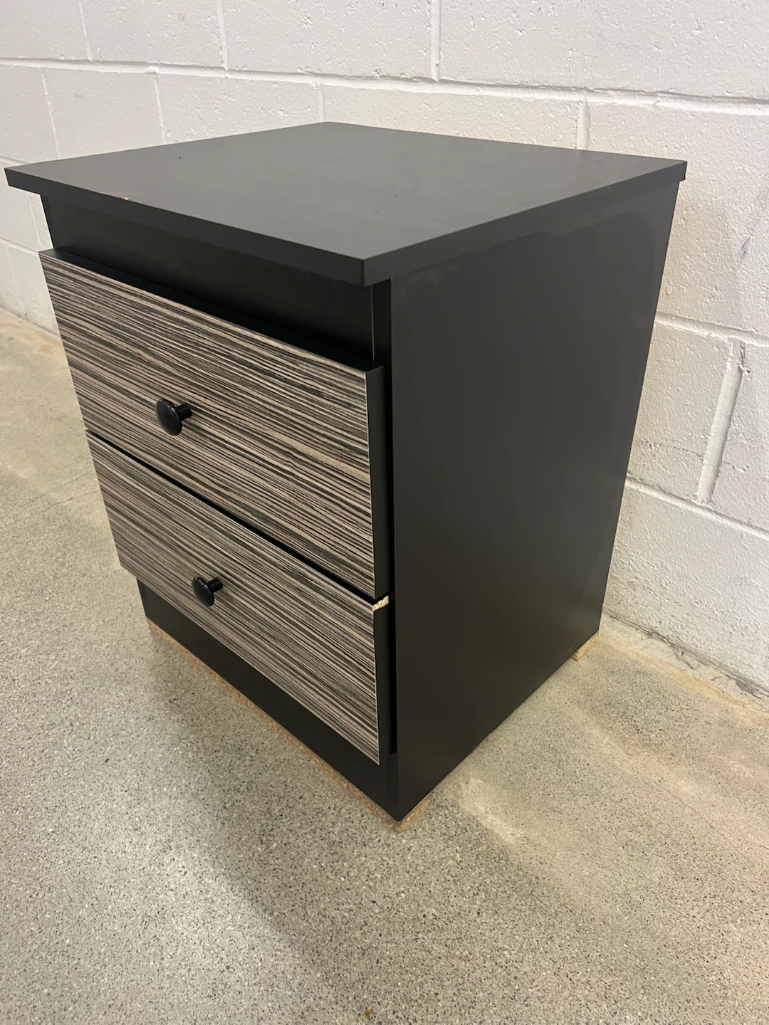 2-Drawer Nightstand with Black and Wood Grain Finish - photo 5