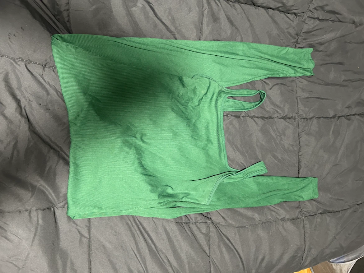 Green Ribbed Jumpsuit Size XL - photo 2