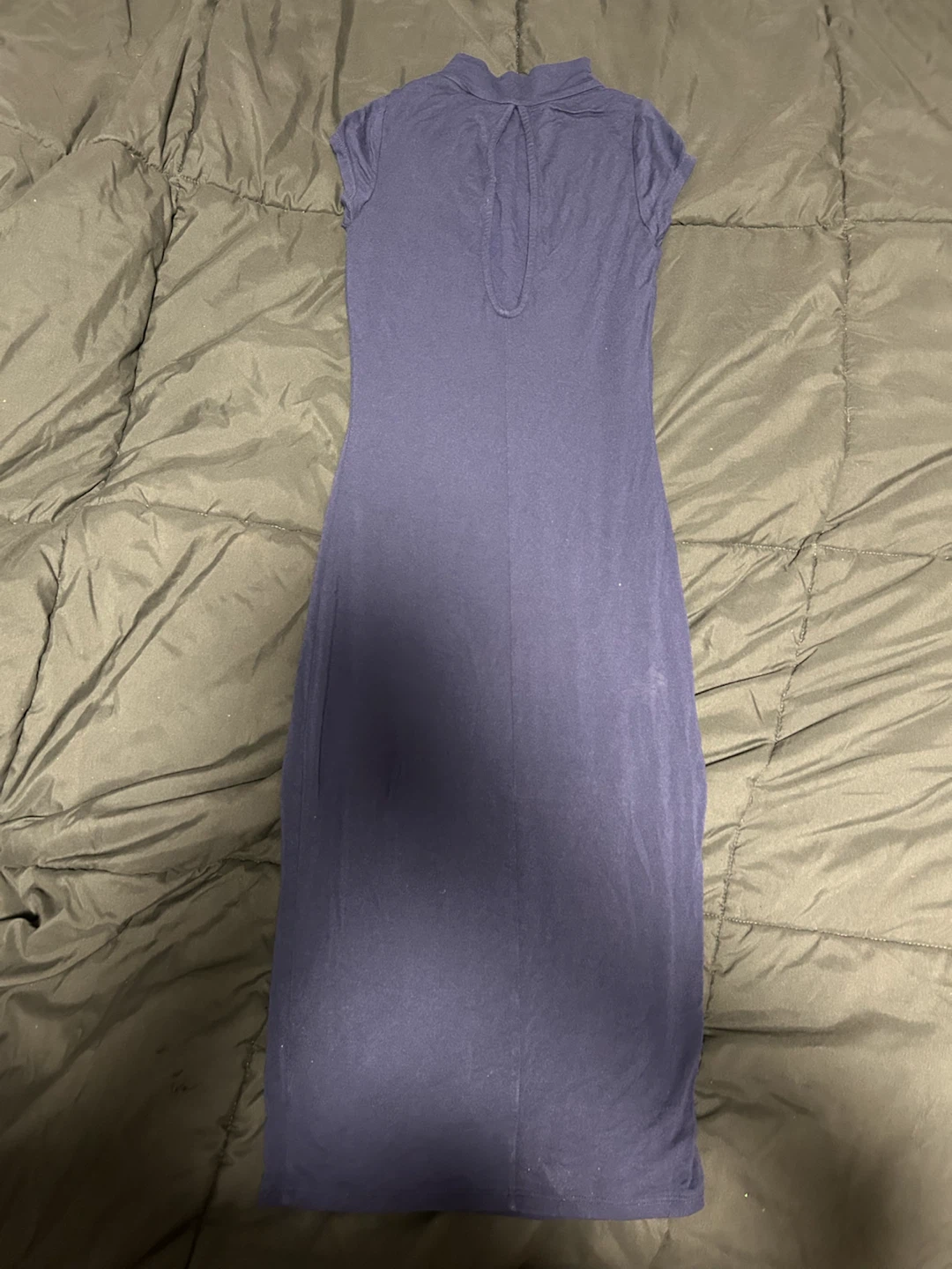 Iris Navy Mock Neck Midi Dress - photo 3