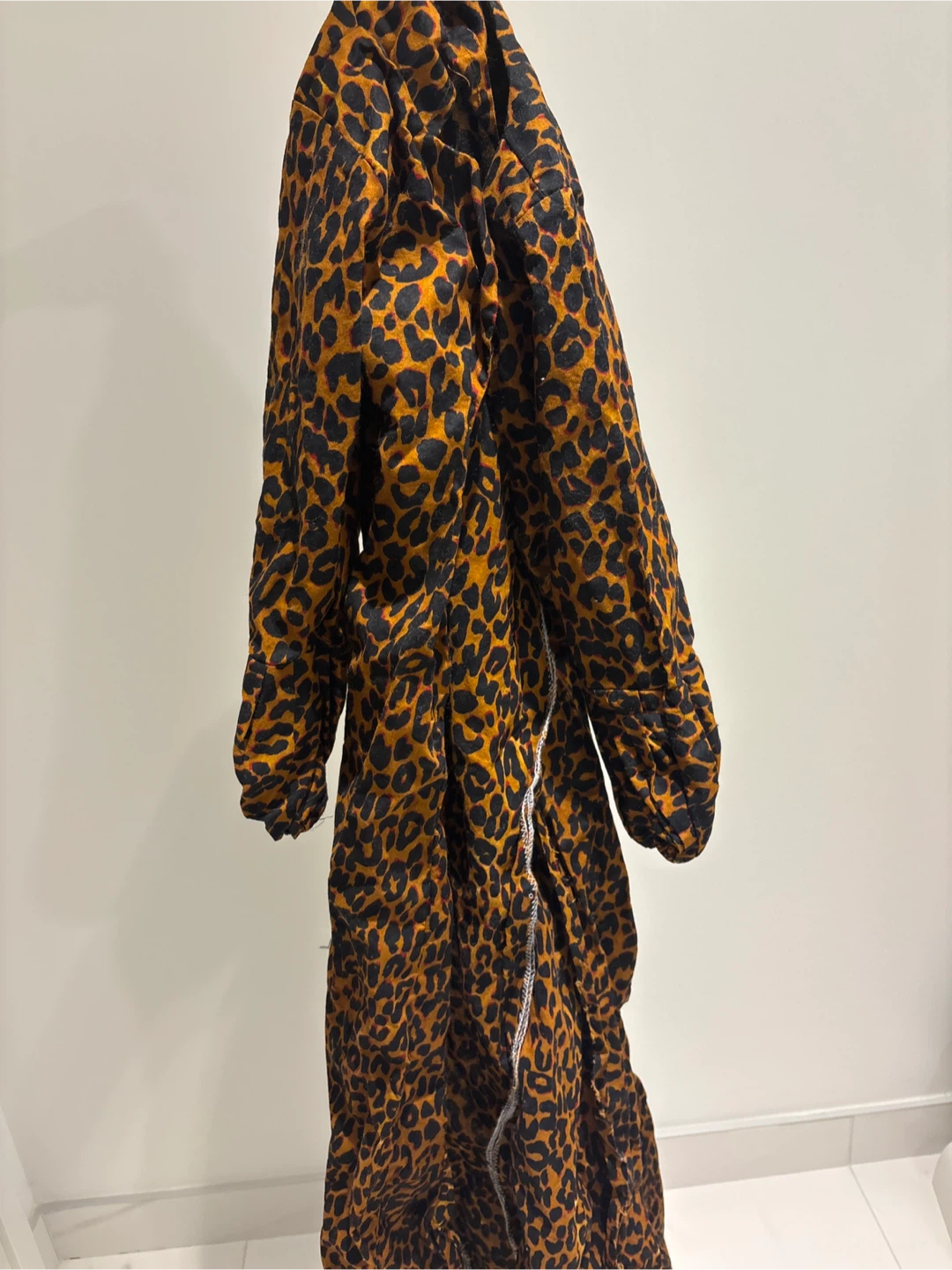 Long Sleeve Leopard Print Maxi Dress