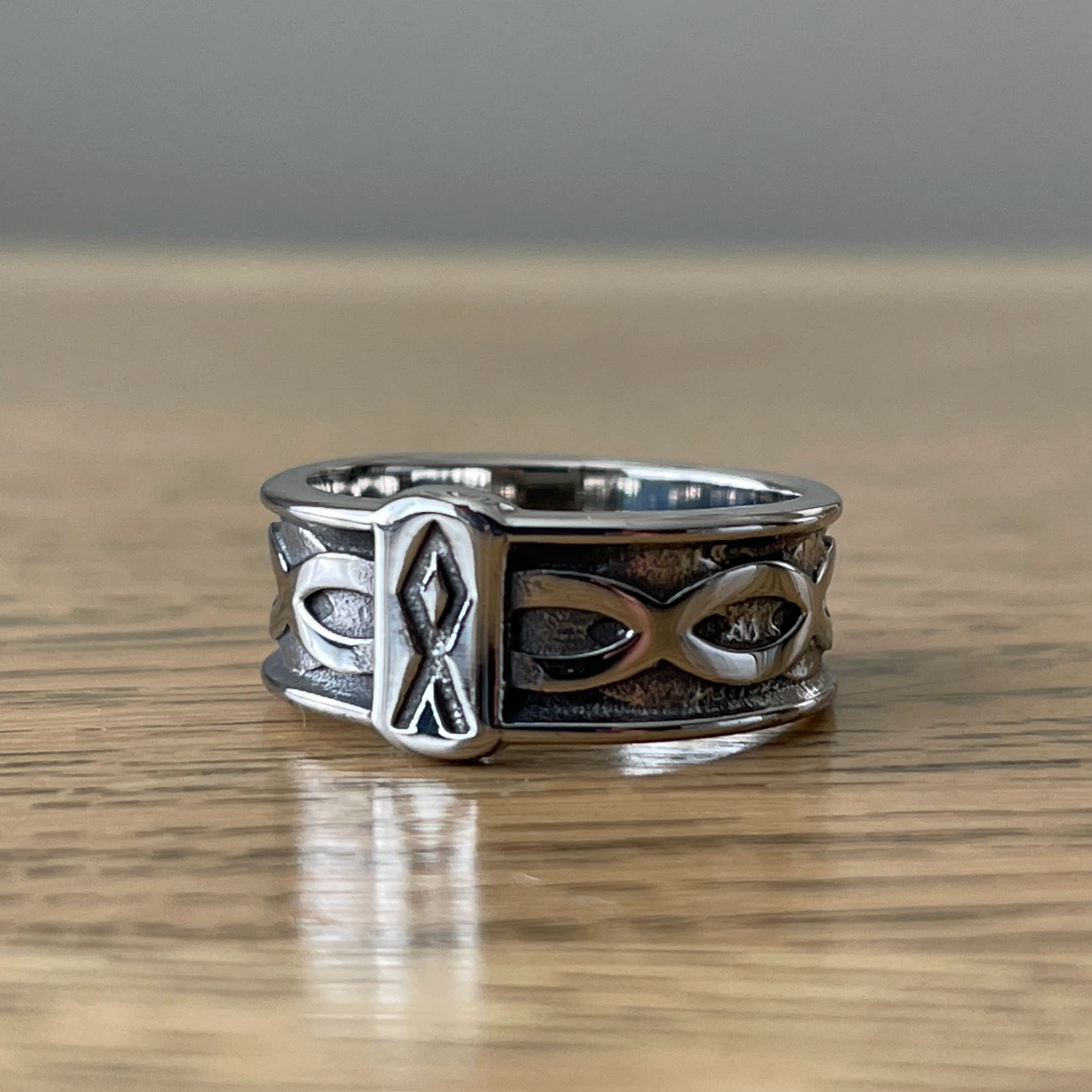 Viking Othala Rune stainless steel ring (size 13)
