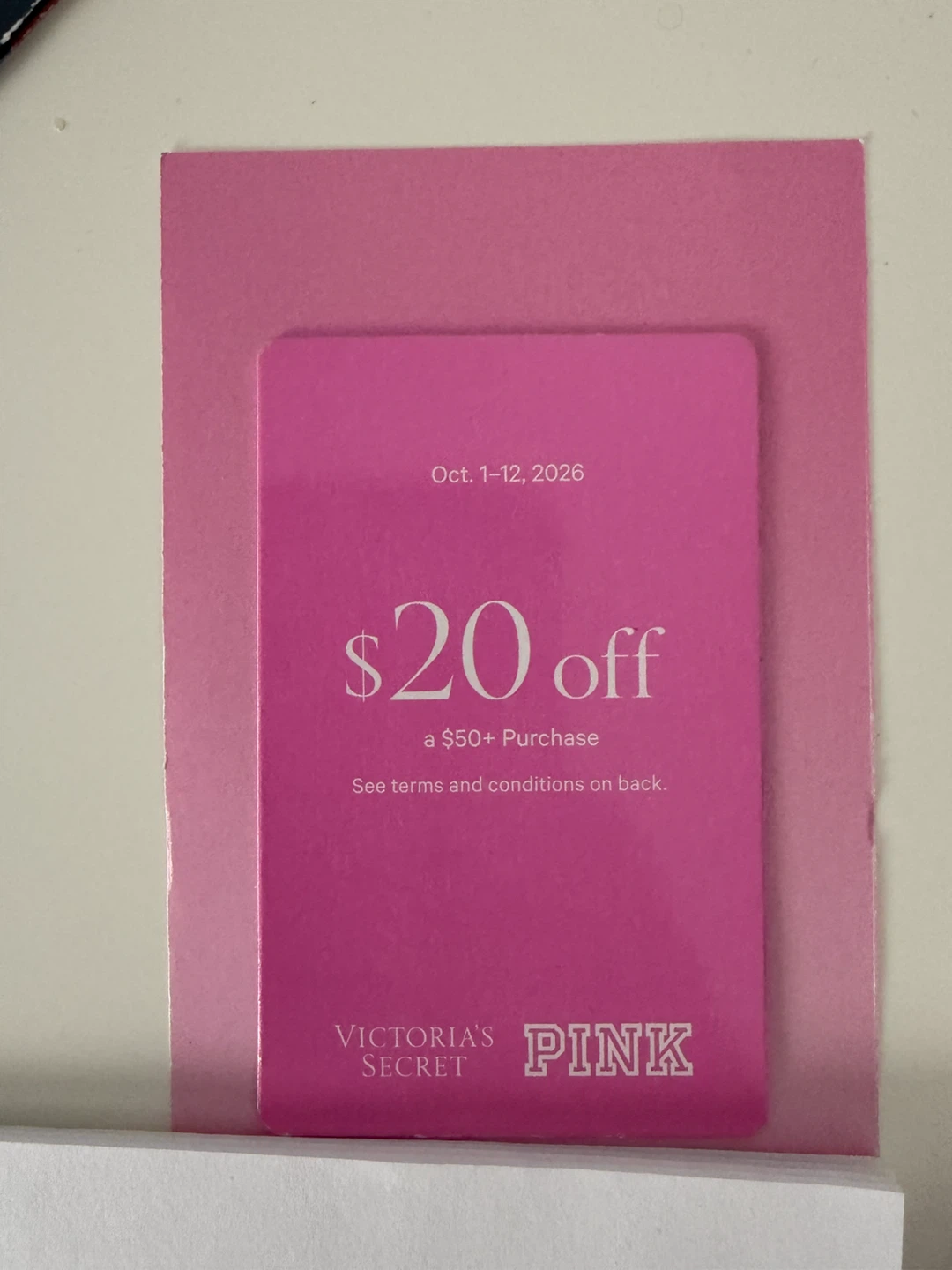 Victoria's Secret PINK $20 Off Coupon
