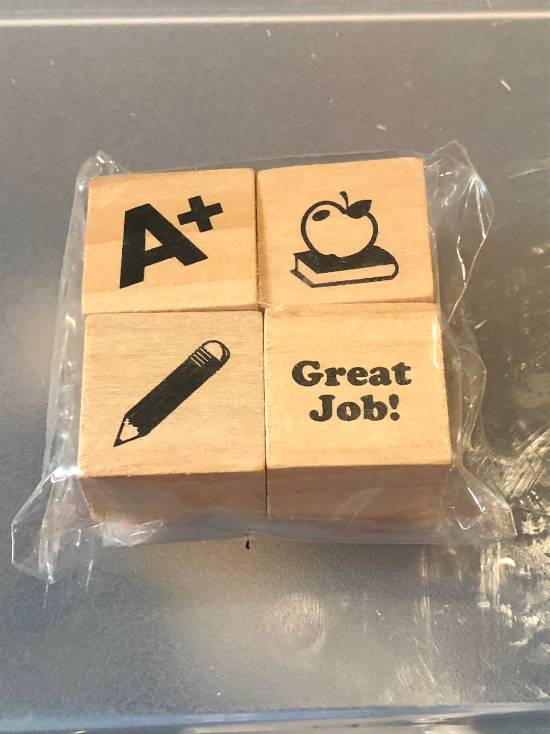 Recollections Wooden Stamps - 4 Piece Set NEW 🏈
