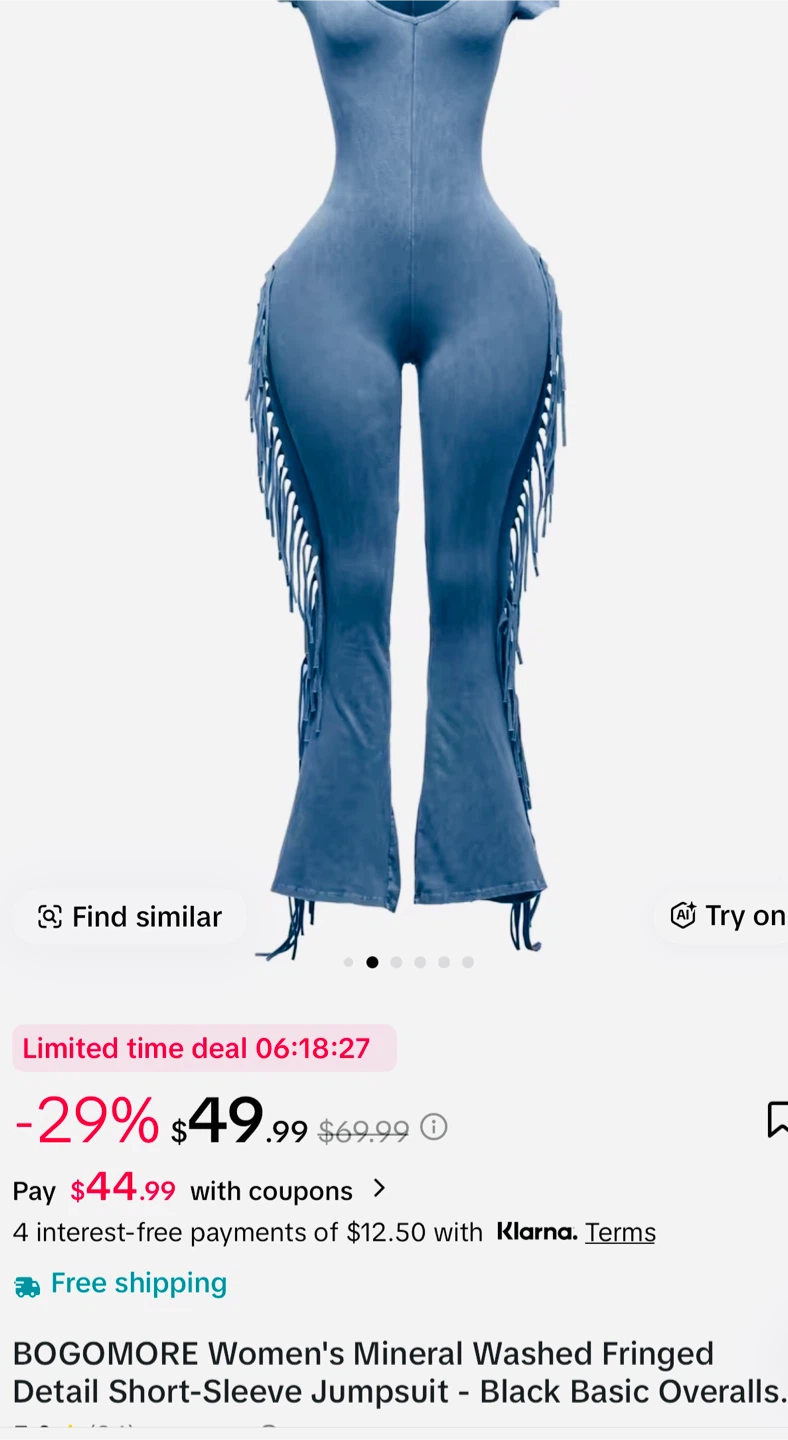 BOGOMORE Fringed Short-Sleeve Jumpsuit - photo 2