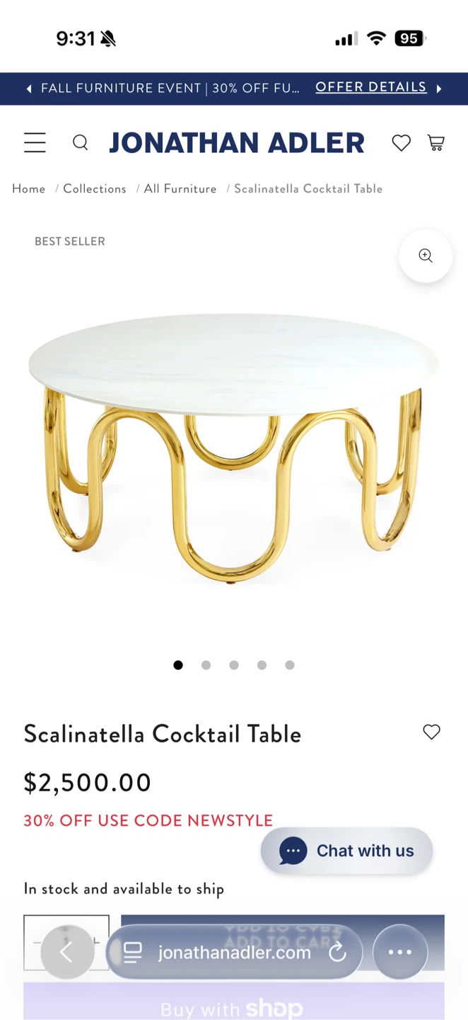 Jonathan Adler coffee table EXCELLENT condition