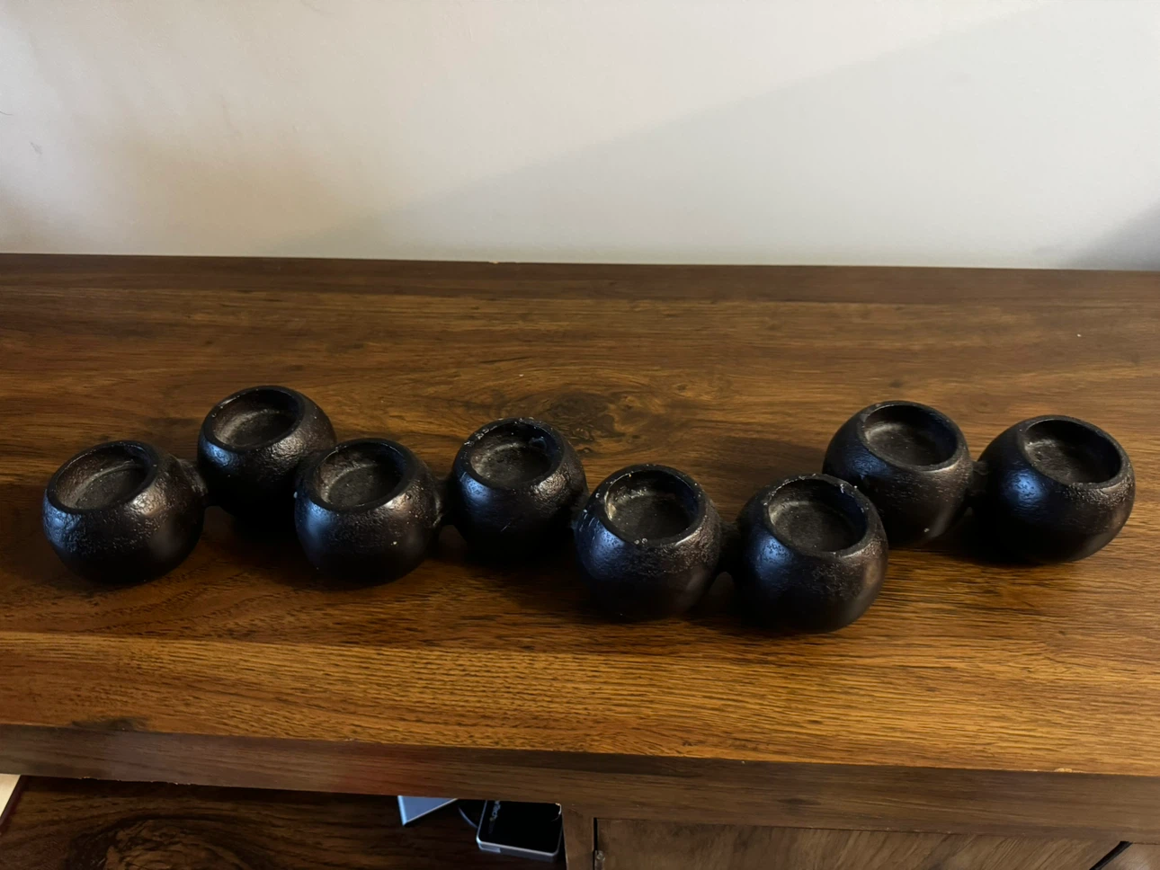 Black Cast Iron Tea Light Candle Holder - photo 2