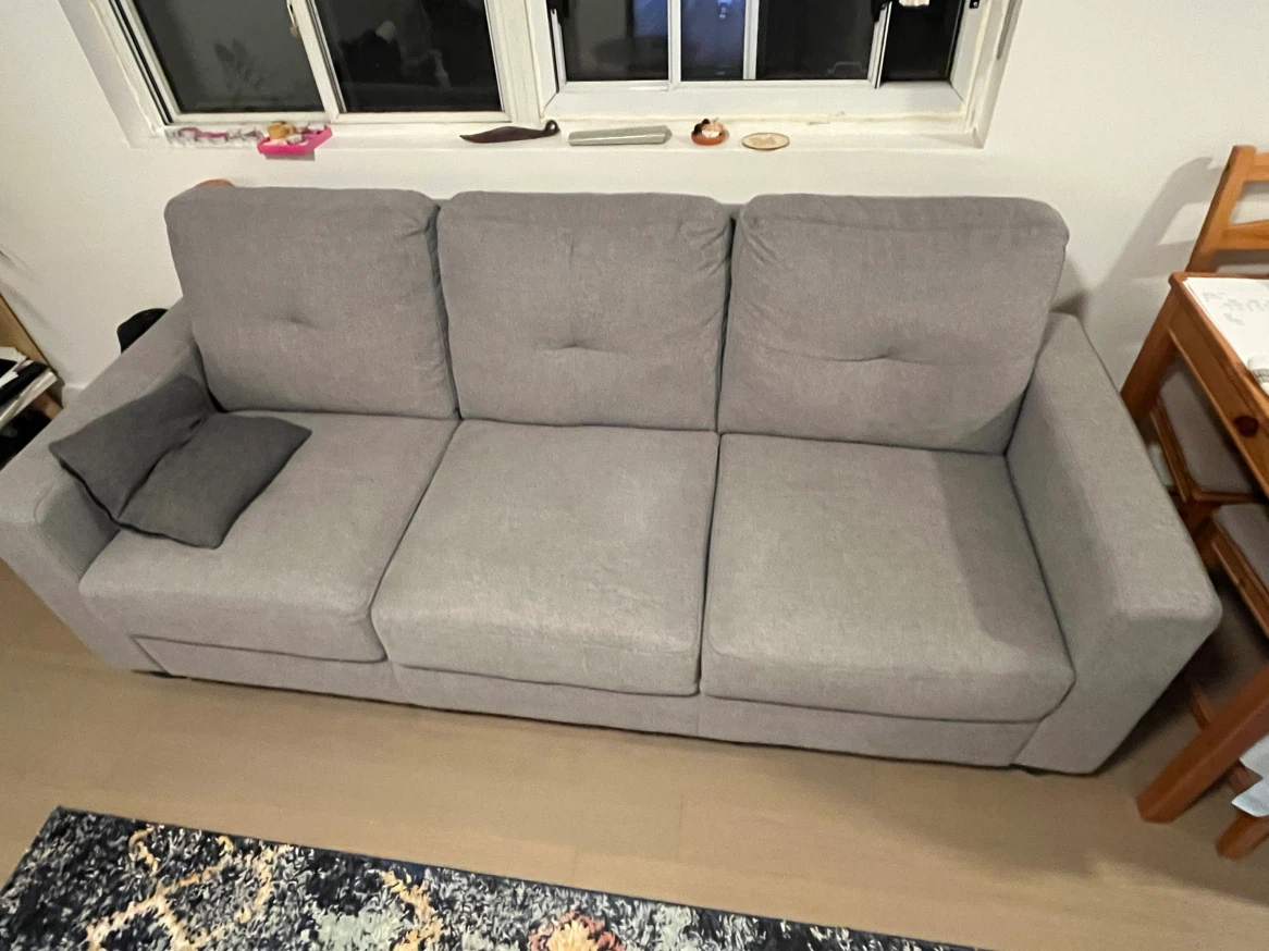 Modern Grey Three-Seater Sofa - photo 2