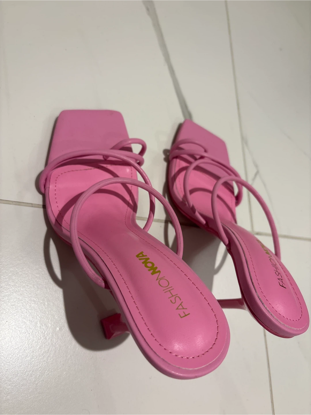 Fashion Nova Pink Strappy Heels