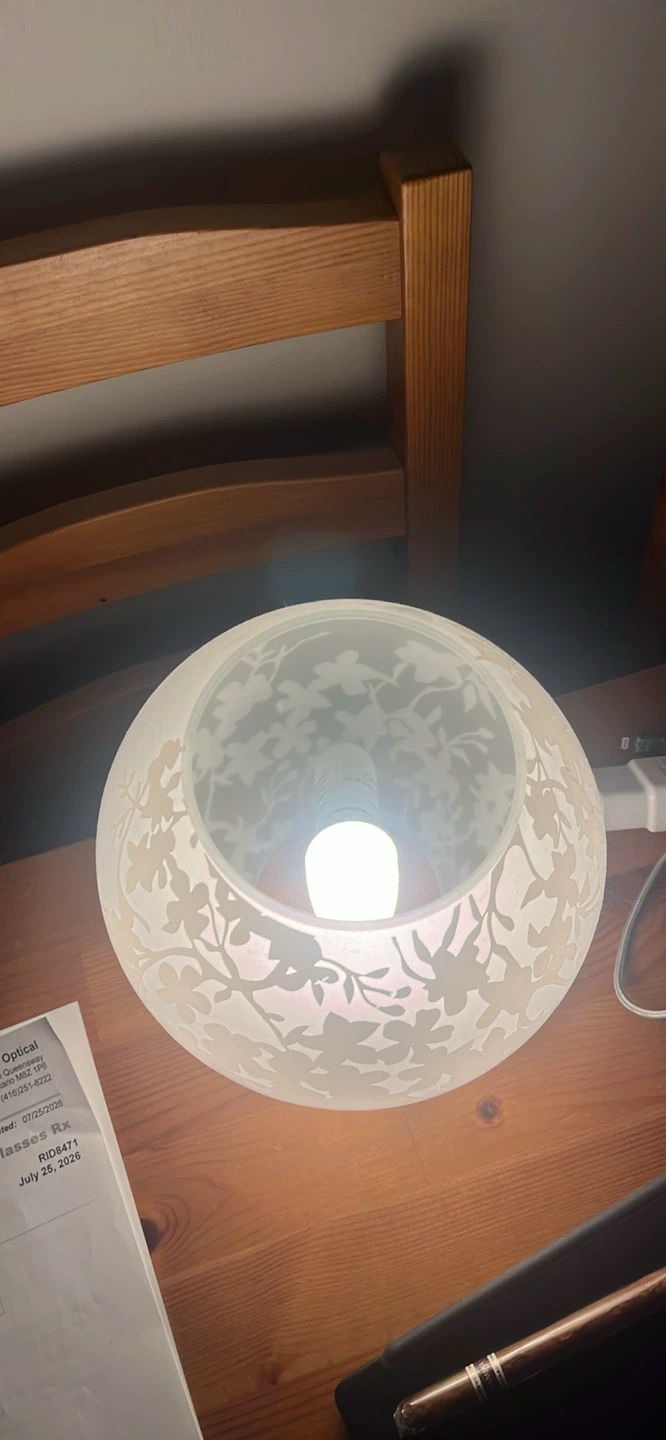 Frosted Glass Floral Table Lamp