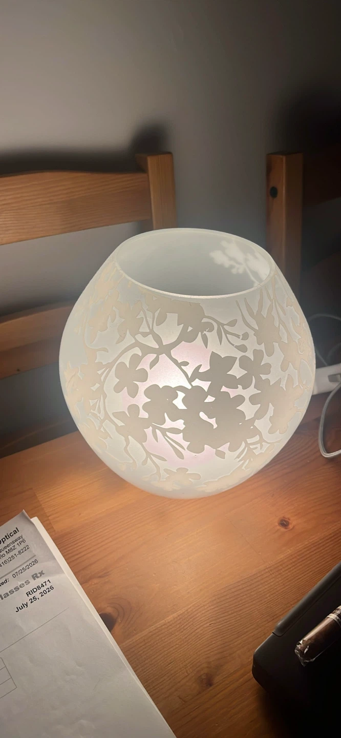 Frosted Glass Floral Table Lamp - photo 2