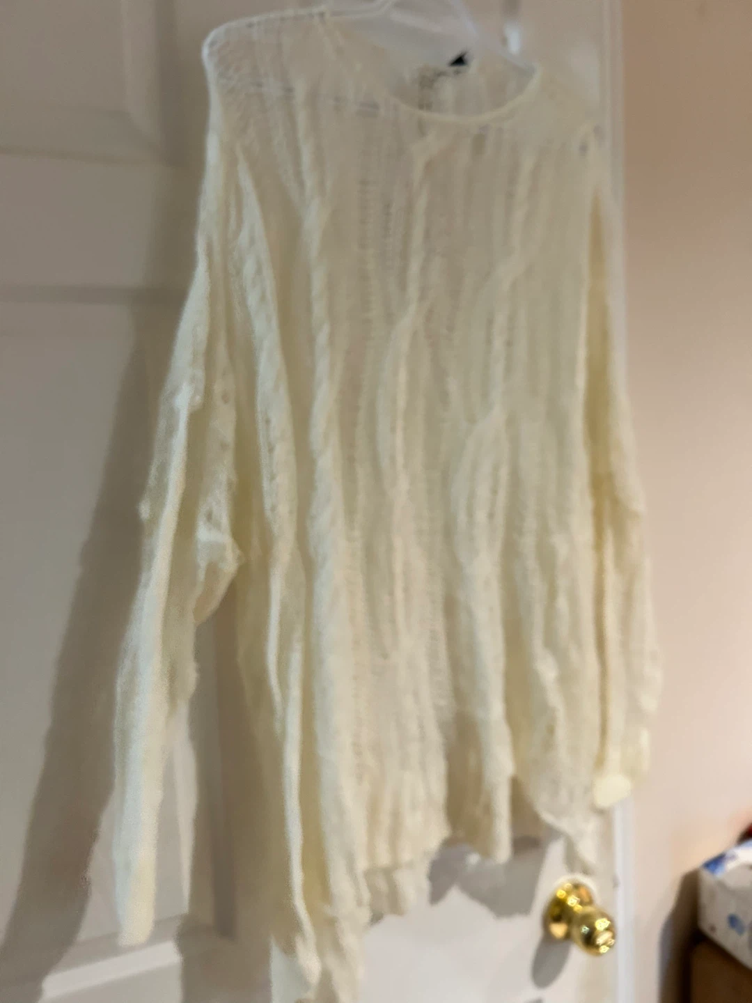 Zara Open-Knit Cream Sweater