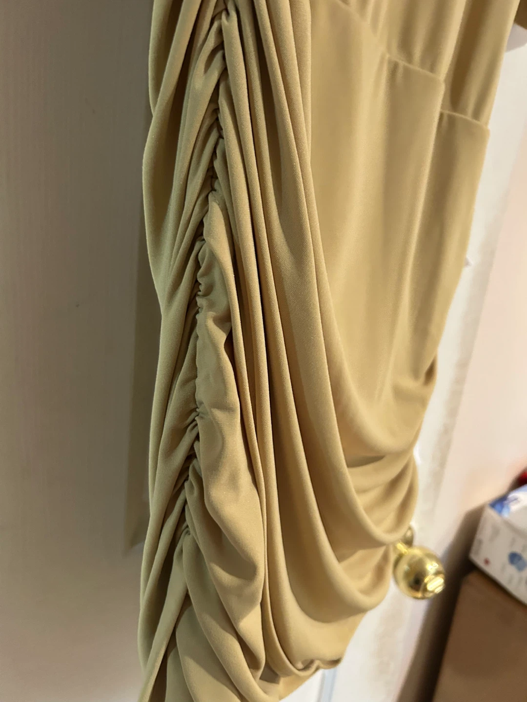 Zara Mustard Ruched Midi Dress - photo 2