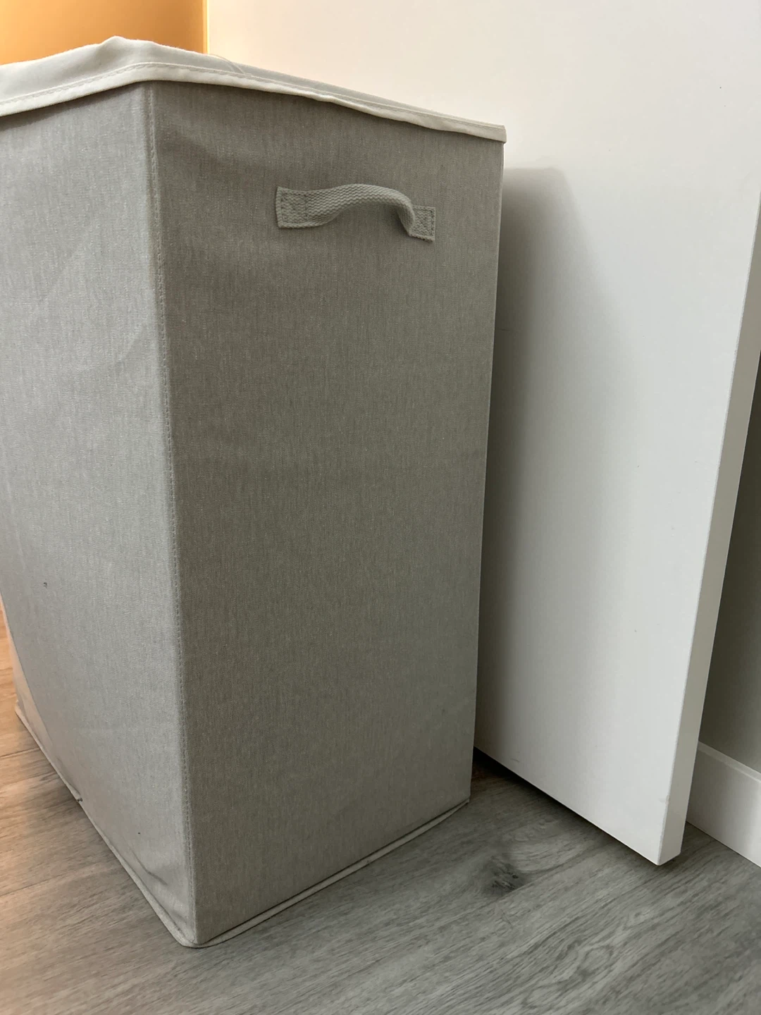 (Set of 2) Gray Fabric Laundry Hamper with Lid - photo 2