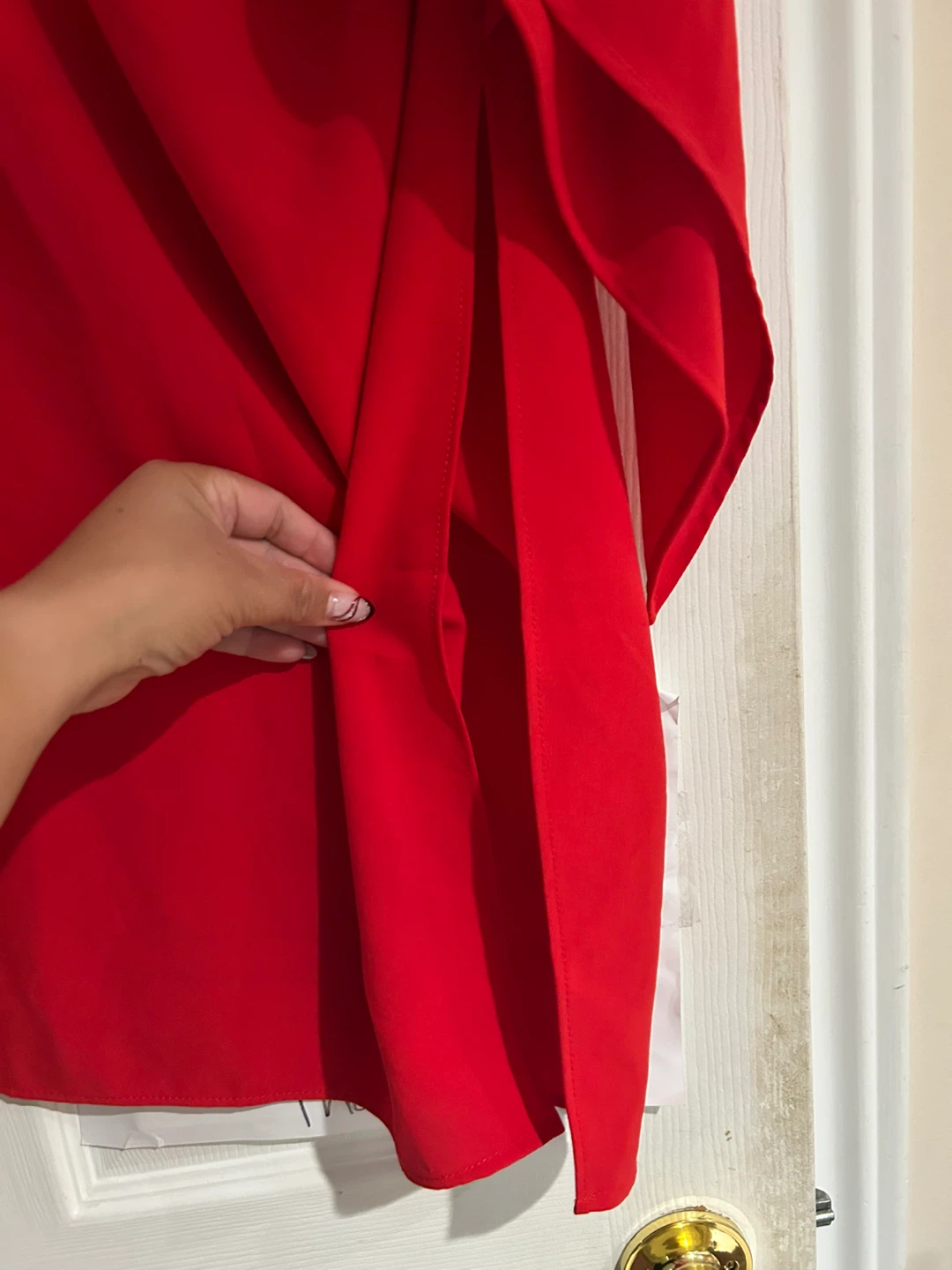 Zara Red Draped Skirt