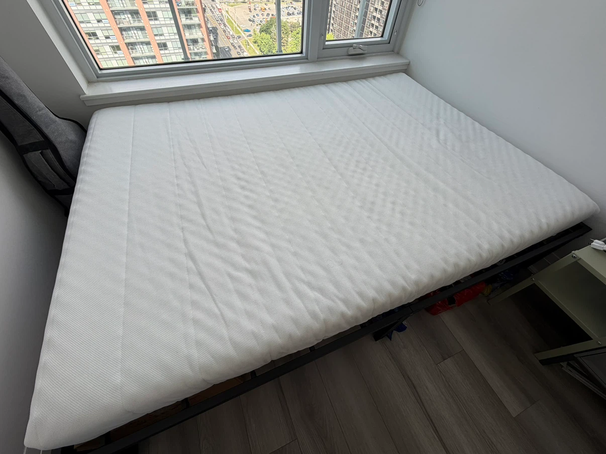 Black Metal Bed Frame Full Size with mattress - photo 2